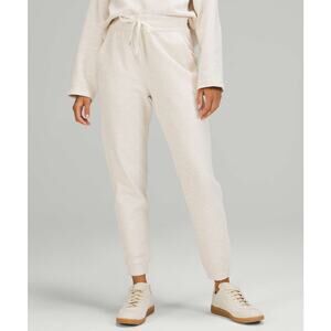 Lululemon Ribbed High-Rise Jogger 25" Ankle Textured Heathered White Opal Size 2